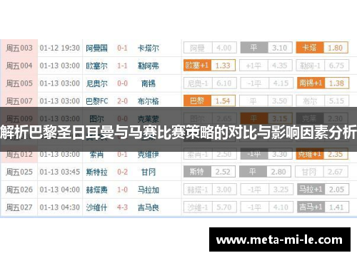 解析巴黎圣日耳曼与马赛比赛策略的对比与影响因素分析